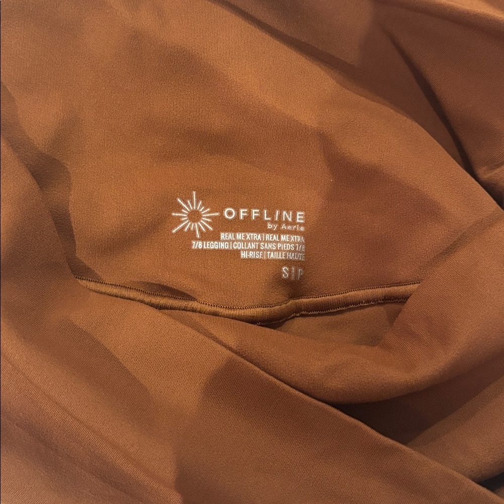 Aerie Real Me 7/8 Copper Brown Leggings - Picture 2 of 4